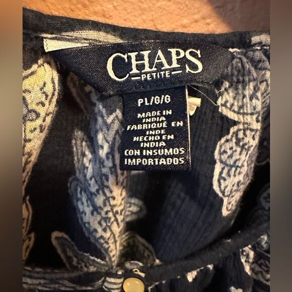 Chaps blue and white paisley top - Picture 4 of 7